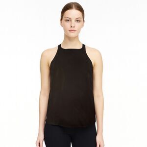 S MaxMara Black Stretch Viscose Tank Top Medium Italy Minimalist Sleeveless